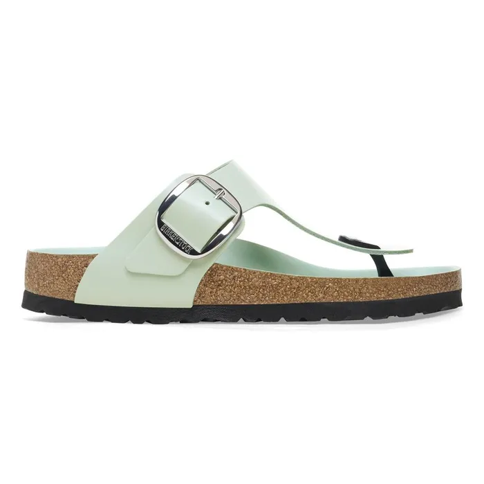 Women Birkenstock Thong Gizeh Big Buckle High Shine Surf Green