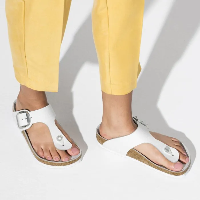 Women Birkenstock Thong Gizeh Big Buckle White