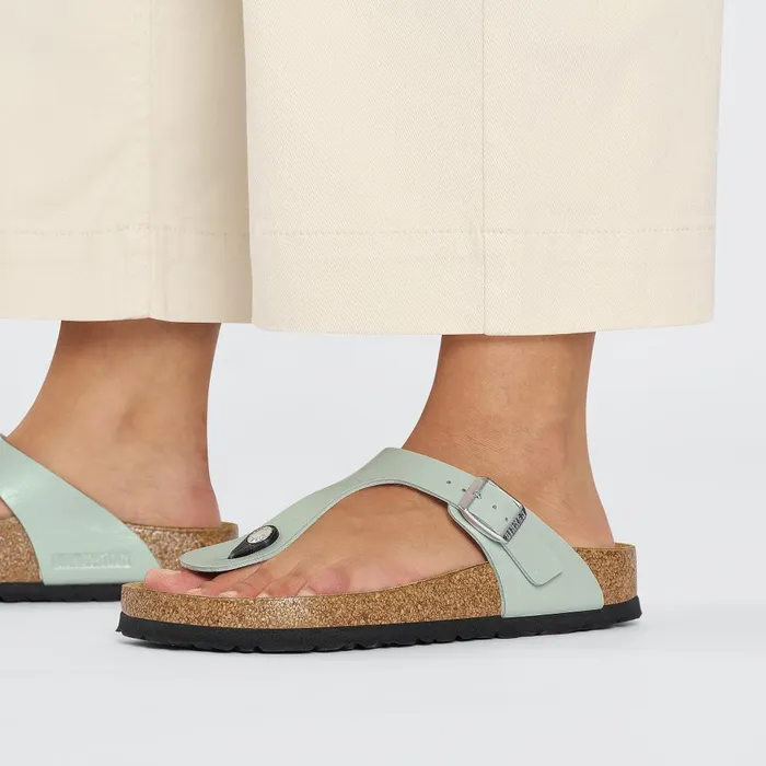 Women Birkenstock Thong Gizeh Graceful Surf Green