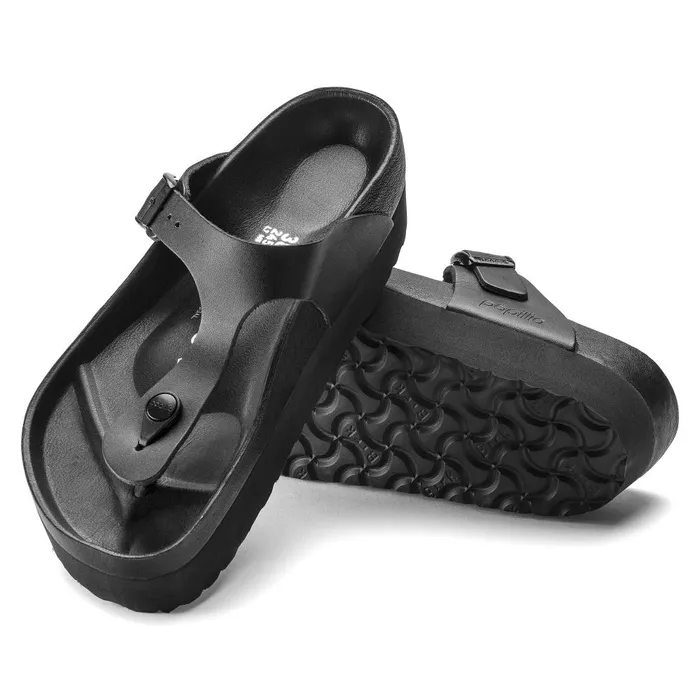 Women Birkenstock Thong Gizeh Platform Black
