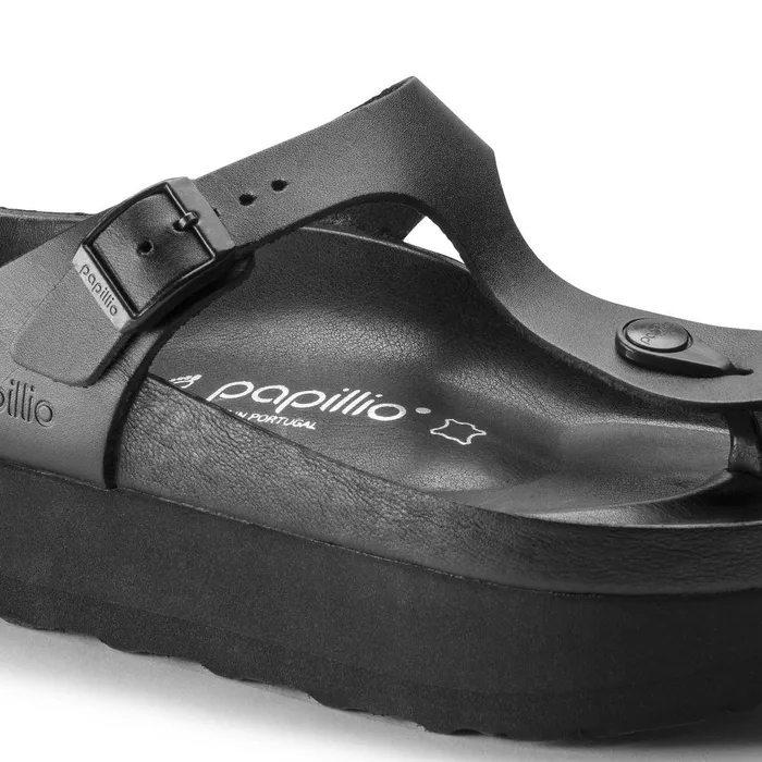 Women Birkenstock Thong Gizeh Platform Black