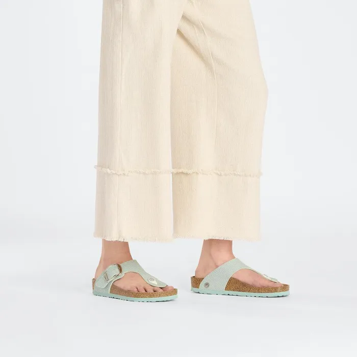 Women Birkenstock Thong Gizeh Vegan Big Buckle Canvas Surf Green