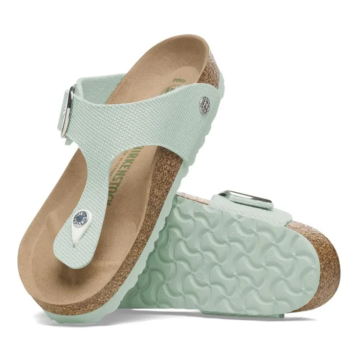 Women Birkenstock Thong Gizeh Vegan Big Buckle Canvas Surf Green