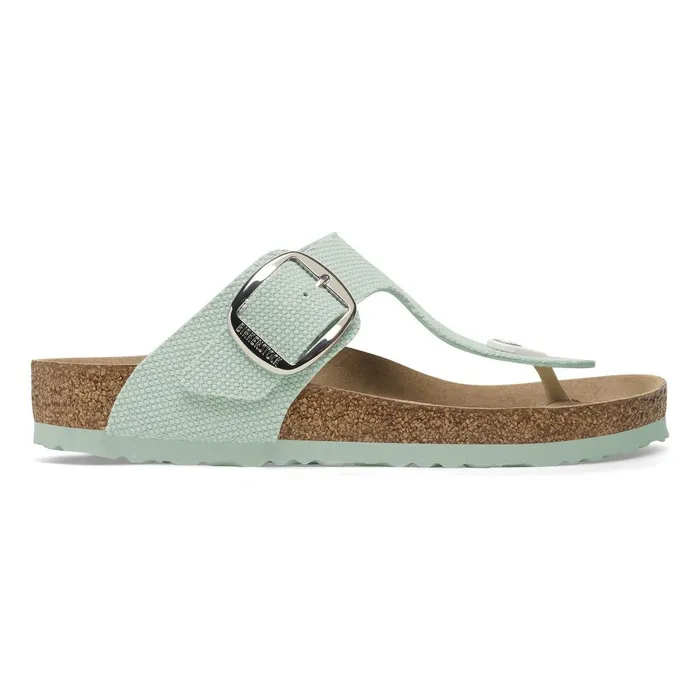 Women Birkenstock Thong Gizeh Vegan Big Buckle Canvas Surf Green