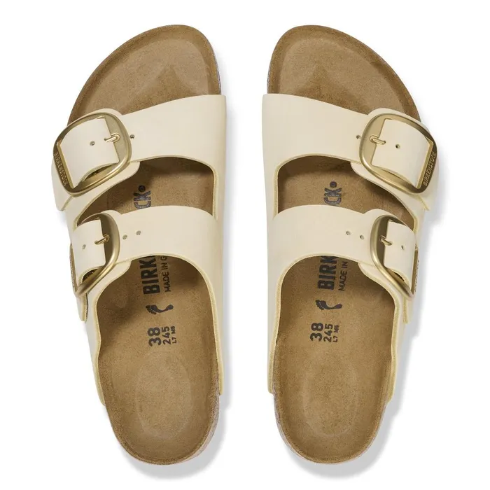 Women Birkenstock TwoStrap Arizona Big Buckle Ecru