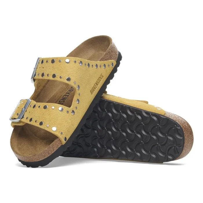 Women Birkenstock TwoStrap Arizona Rivet Ochre