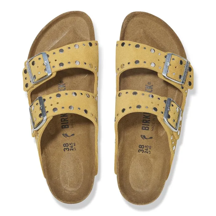Women Birkenstock TwoStrap Arizona Rivet Ochre