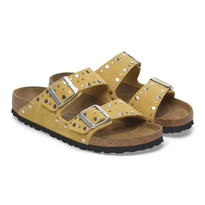 Women Birkenstock TwoStrap Arizona Rivet Ochre