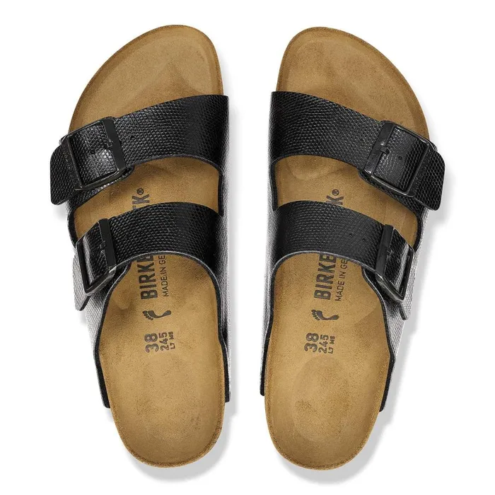 Women Birkenstock TwoStrap Arizona Shiny Black