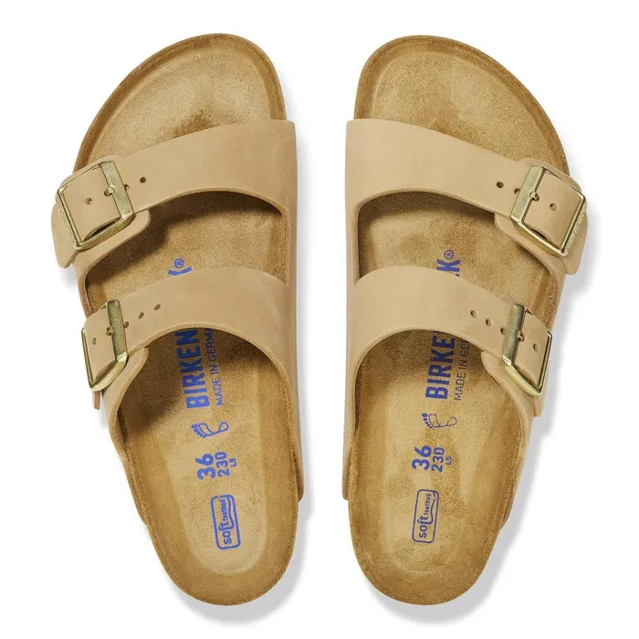 Women Birkenstock TwoStrap Arizona Soft Footbed Sandcastle