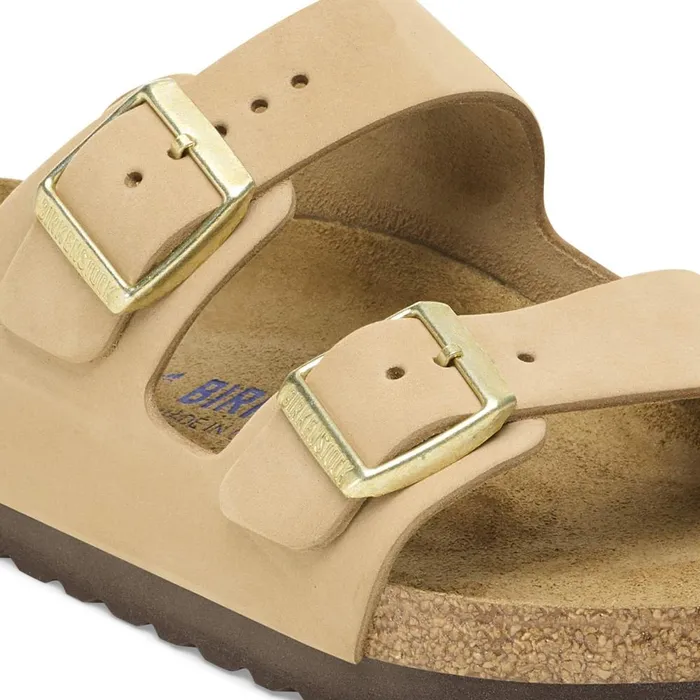 Women Birkenstock TwoStrap Arizona Soft Footbed Sandcastle