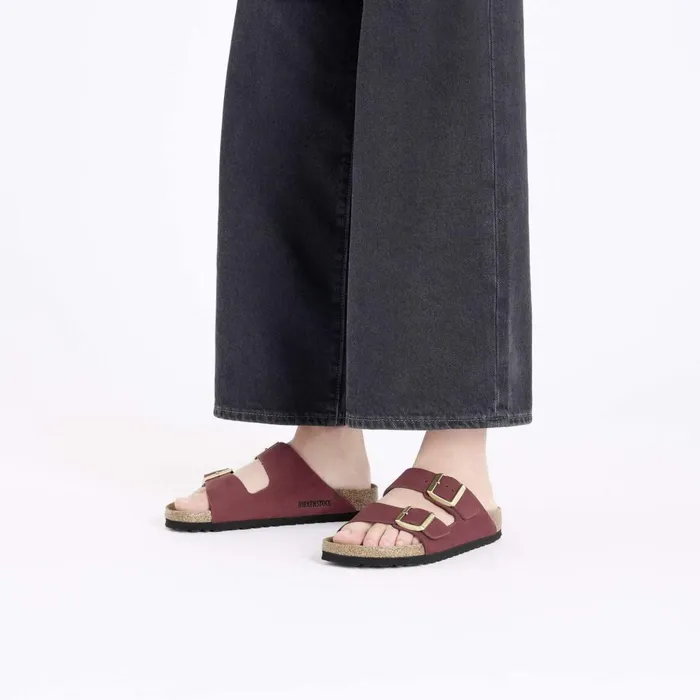 Women Birkenstock TwoStrap Arizona Soft Footbed Zinfandel