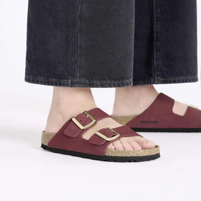 Women Birkenstock TwoStrap Arizona Soft Footbed Zinfandel