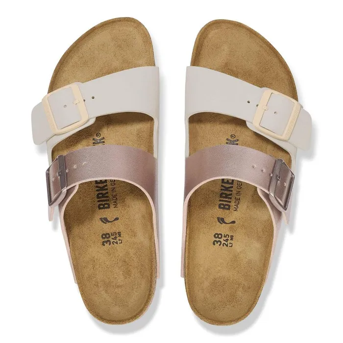 Women Birkenstock TwoStrap Arizona Split Eggshellcopper