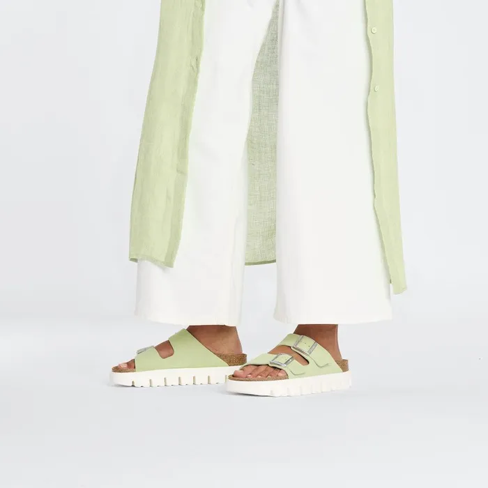 Women Birkenstock Wedges and Platforms Arizona Chunky Faded Lime