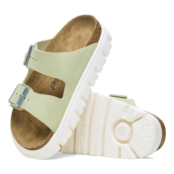 Women Birkenstock Wedges and Platforms Arizona Chunky Faded Lime