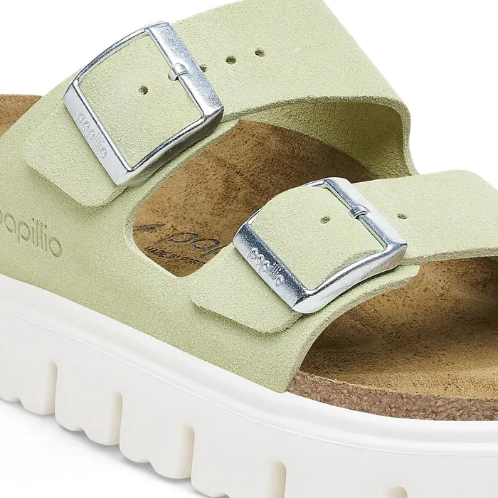 Women Birkenstock Wedges and Platforms Arizona Chunky Faded Lime