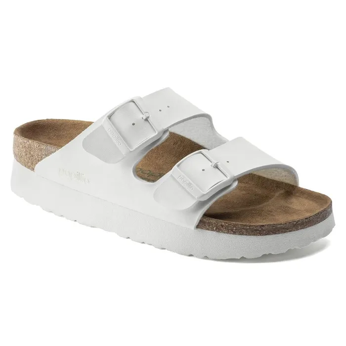 Women Birkenstock Wedges and Platforms Arizona Platform Vegan White