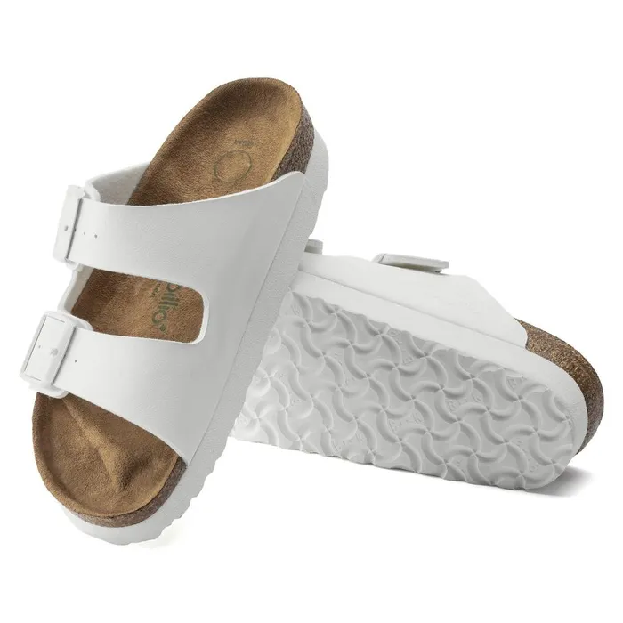 Women Birkenstock Wedges and Platforms Arizona Platform Vegan White