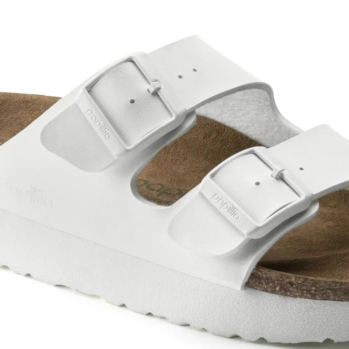 Women Birkenstock Wedges and Platforms Arizona Platform Vegan White