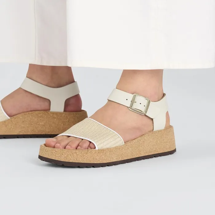 Women Birkenstock Wedges and Platforms Glenda Naturalwhite
