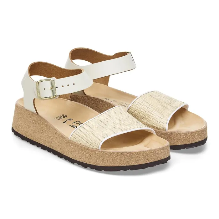 Women Birkenstock Wedges and Platforms Glenda Naturalwhite