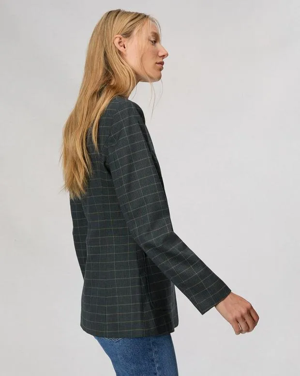 Women Blazers and Vests Rag and Bone Drew Plaid Blazer Green Multi Plaid