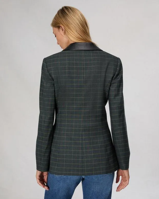 Women Blazers and Vests Rag and Bone Drew Plaid Blazer Green Multi Plaid
