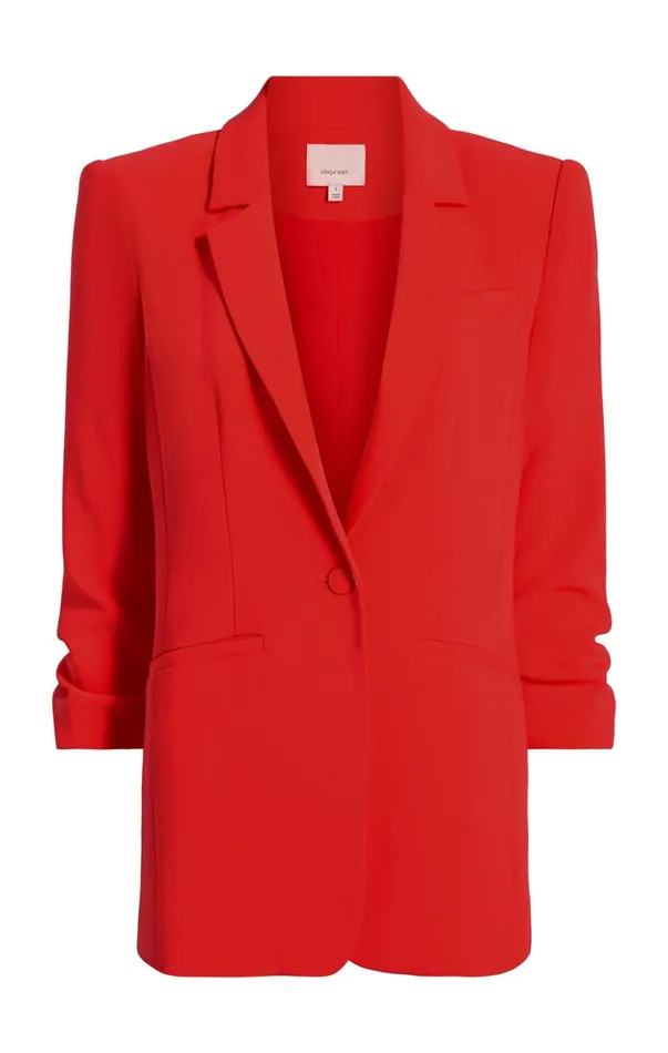 Women Blazers Cinq Sept Crepe Khloe Blazer Candy Apple