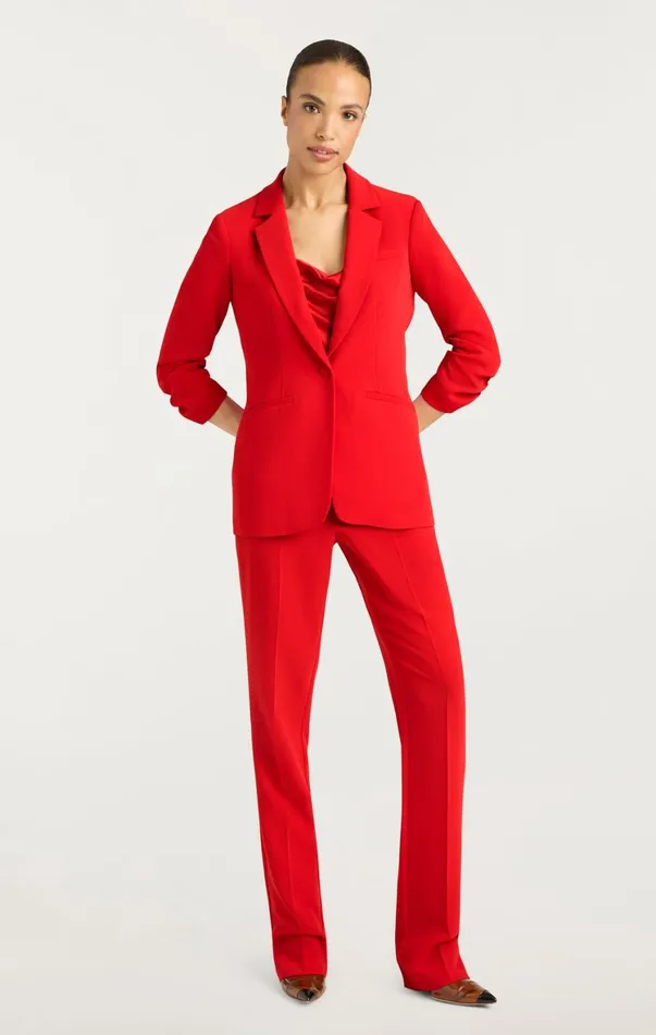 Women Blazers Cinq Sept Crepe Khloe Blazer Candy Apple