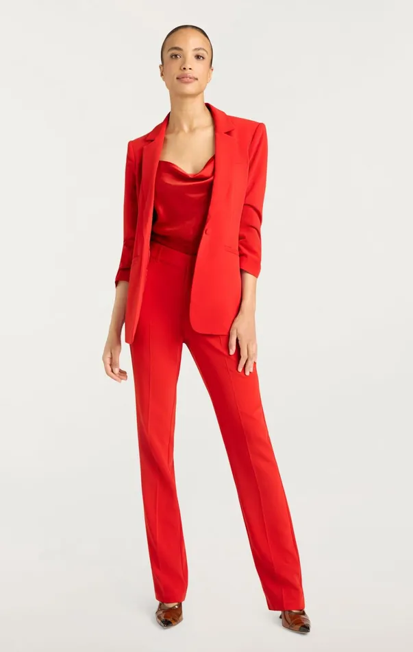 Women Blazers Cinq Sept Crepe Khloe Blazer Candy Apple