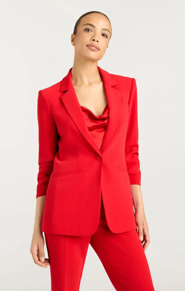 Women Blazers Cinq Sept Crepe Khloe Blazer Candy Apple