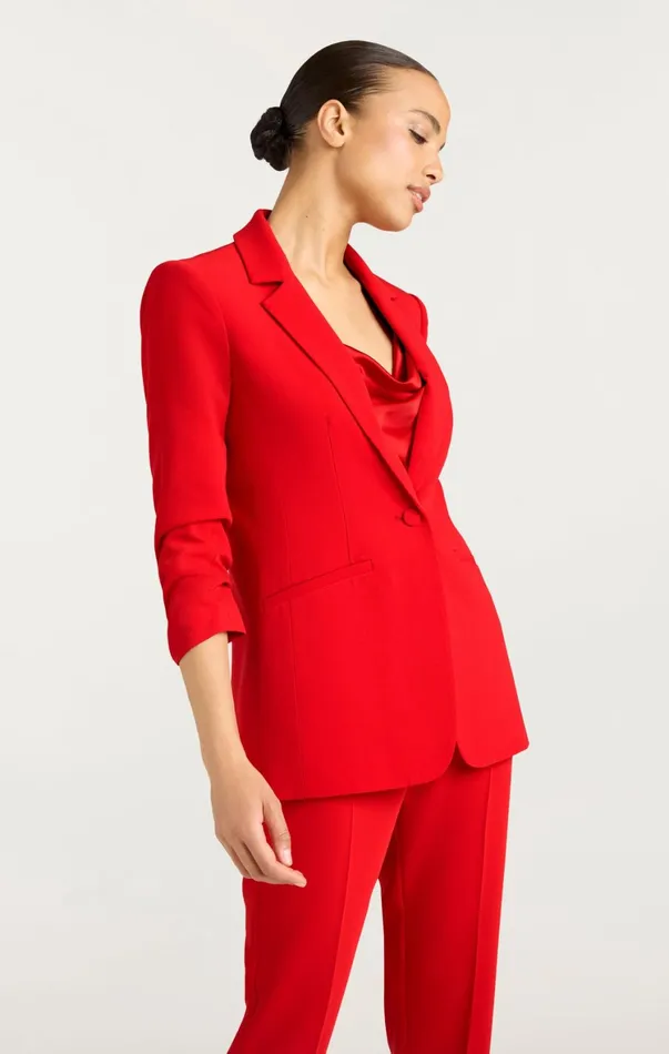 Women Blazers Cinq Sept Crepe Khloe Blazer Candy Apple