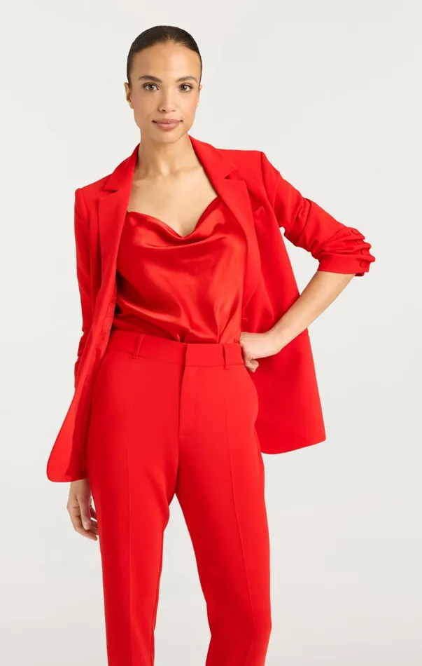Women Blazers Cinq Sept Crepe Khloe Blazer Candy Apple