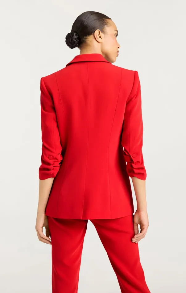 Women Blazers Cinq Sept Crepe Khloe Blazer Candy Apple