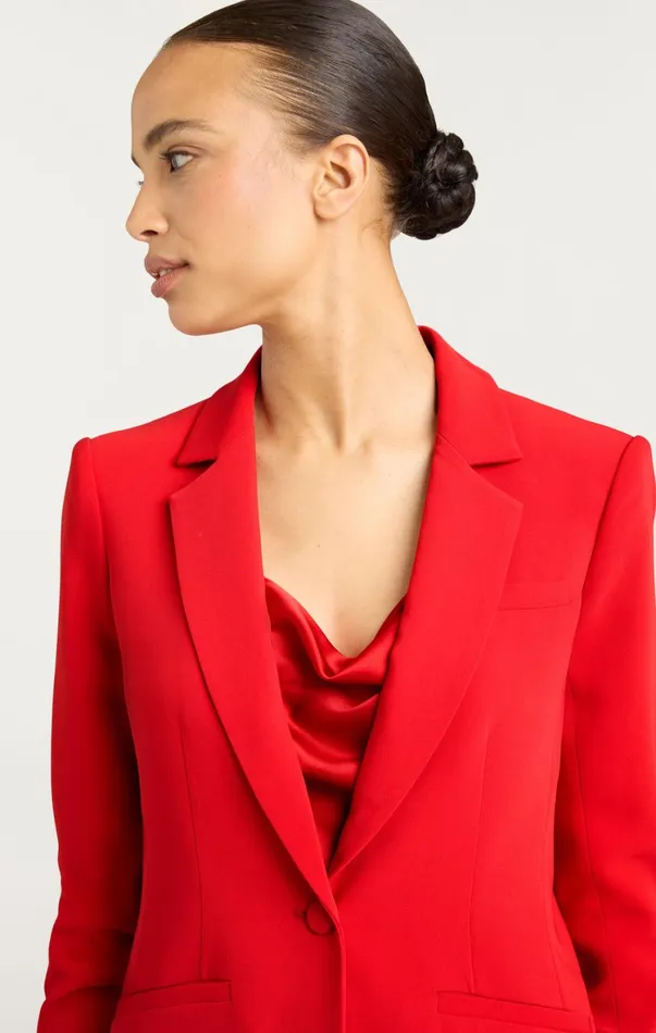 Women Blazers Cinq Sept Crepe Khloe Blazer Candy Apple