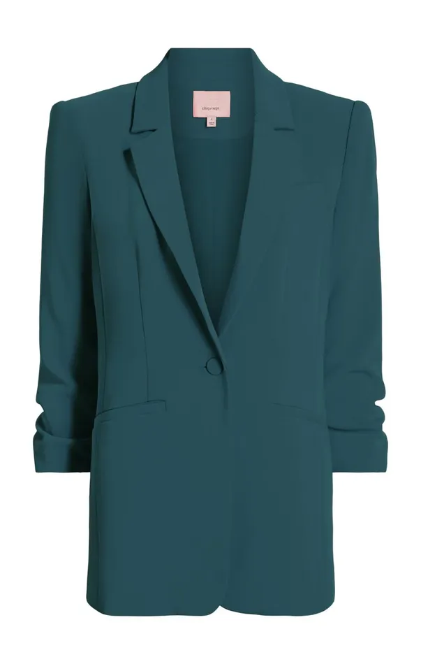 Women Blazers Cinq Sept Crepe Khloe Blazer Green Onyx