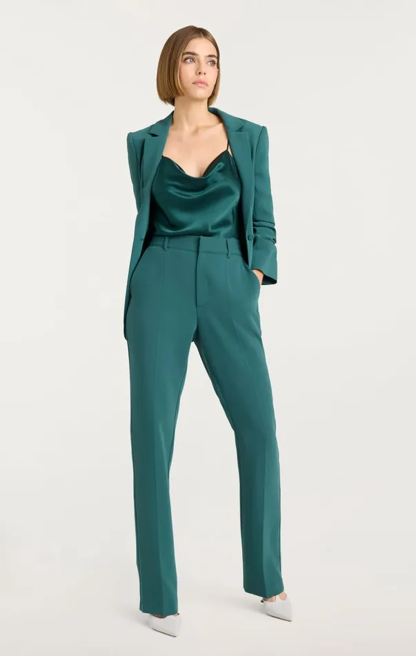 Women Blazers Cinq Sept Crepe Khloe Blazer Green Onyx