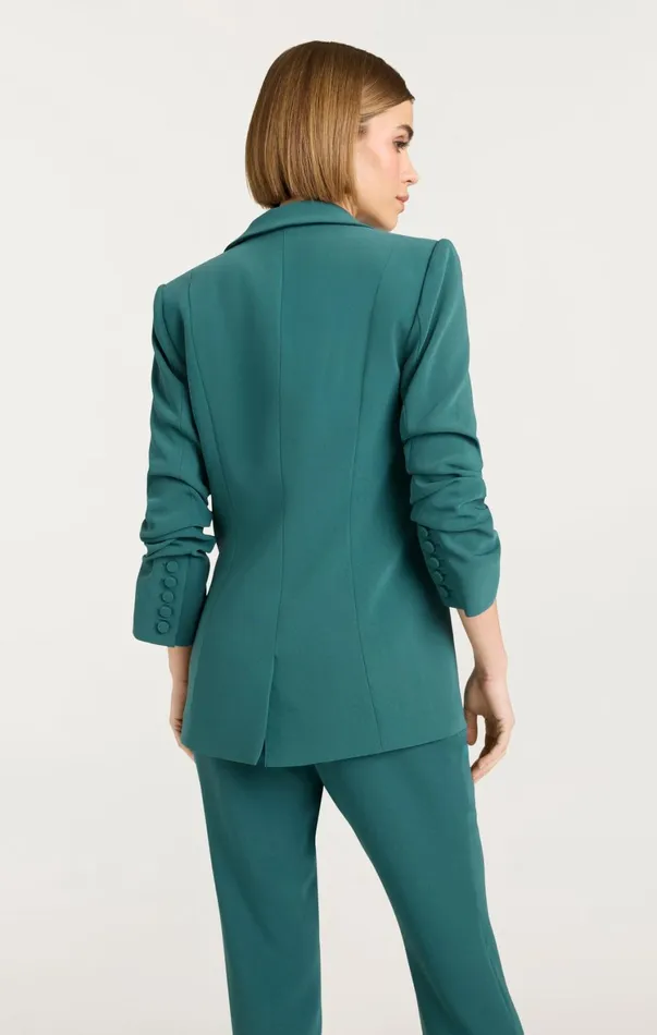 Women Blazers Cinq Sept Crepe Khloe Blazer Green Onyx