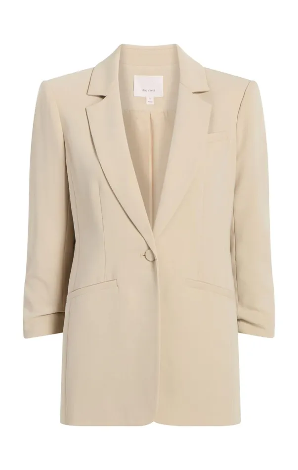 Women Blazers Cinq Sept Crepe Khloe Blazer Khaki