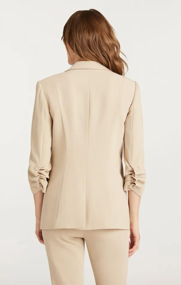 Women Blazers Cinq Sept Crepe Khloe Blazer Khaki