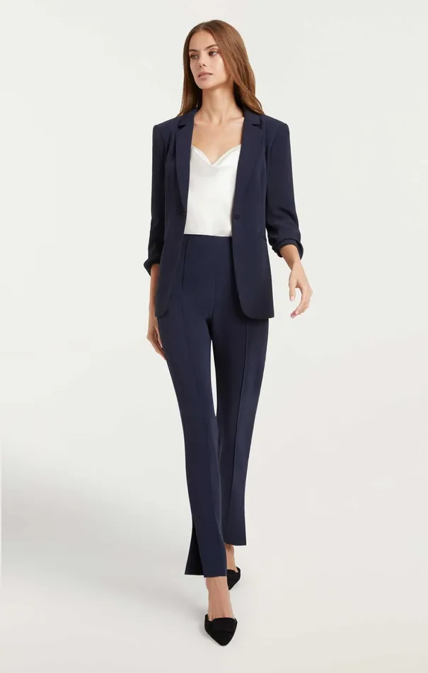 Women Blazers Cinq Sept Crepe Khloe Blazer Navy
