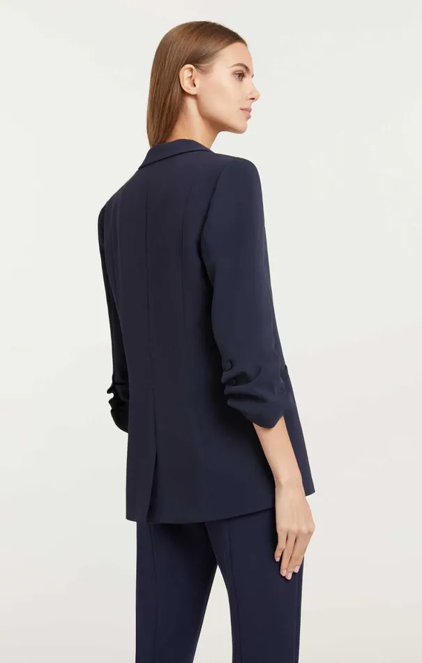 Women Blazers Cinq Sept Crepe Khloe Blazer Navy