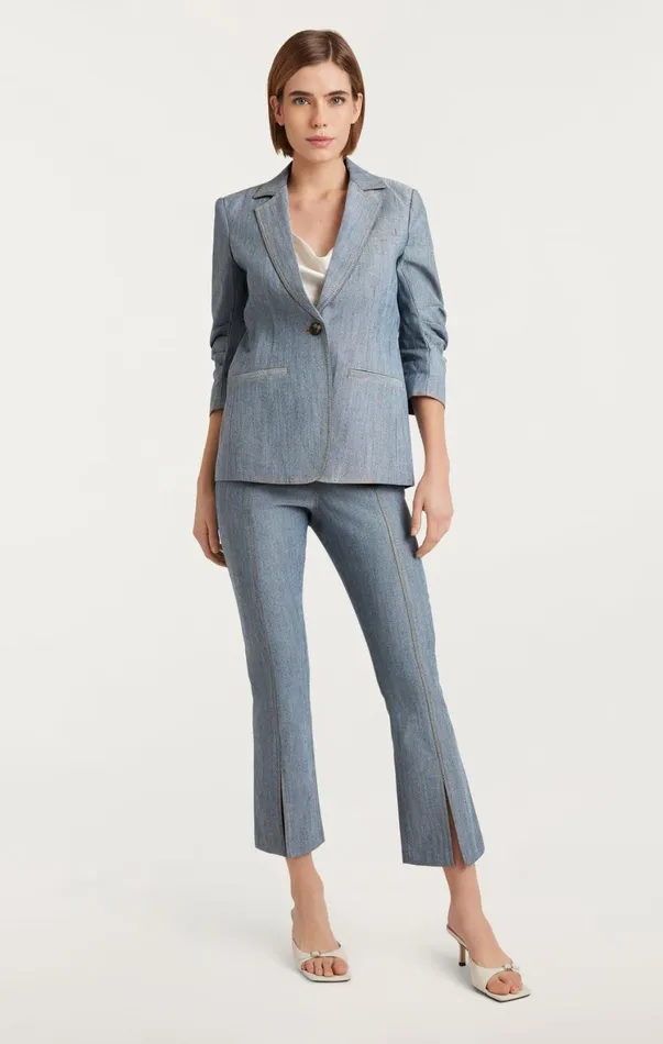 Women Blazers Cinq Sept Denim Khloe Blazer Light Indigo
