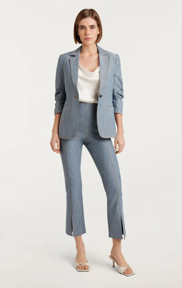 Women Blazers Cinq Sept Denim Khloe Blazer Light Indigo