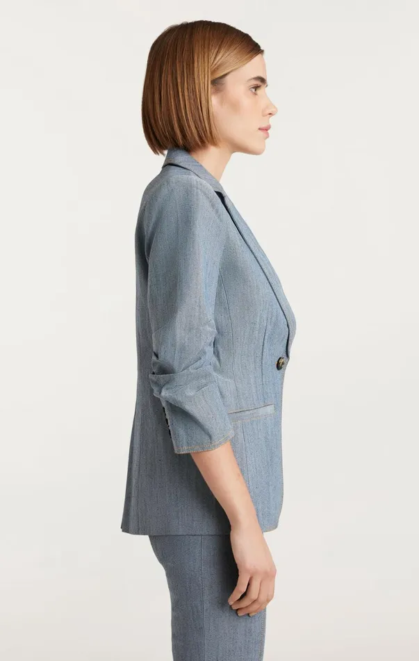 Women Blazers Cinq Sept Denim Khloe Blazer Light Indigo