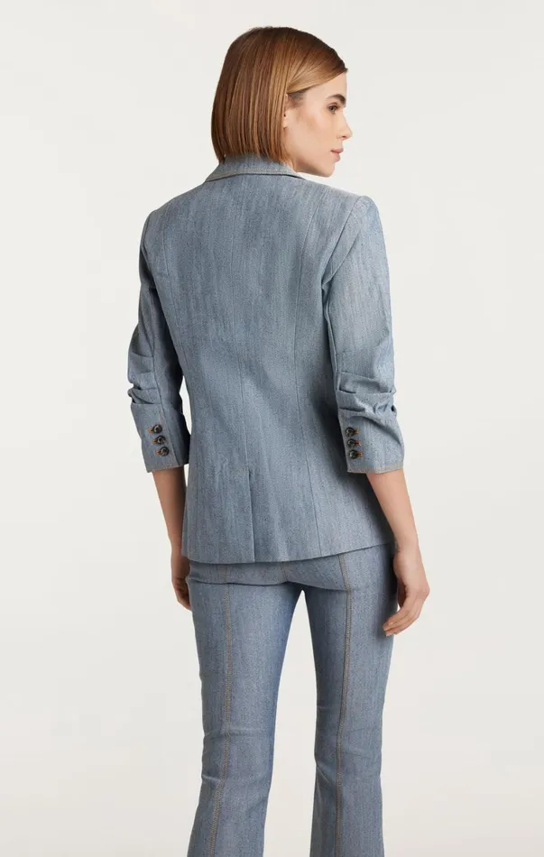 Women Blazers Cinq Sept Denim Khloe Blazer Light Indigo