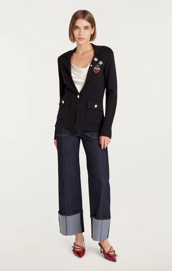 Women Blazers Cinq Sept Laynee Blazer Navy