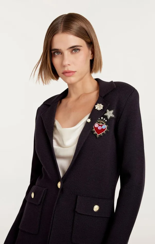 Women Blazers Cinq Sept Laynee Blazer Navy