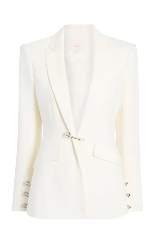 Women Blazers Cinq Sept Rhinestone Pin Cheyenne Blazer Ivory